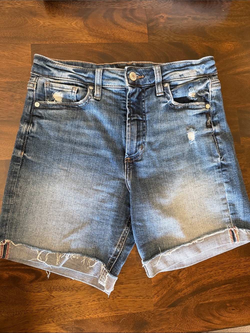 Silver Jeans Light Blue Distressed Denim Shorts